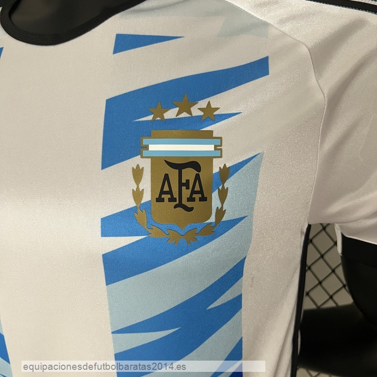 Nuevo Especial Jugadores Camiseta Argentina 2024 Blanco Azul Baratas